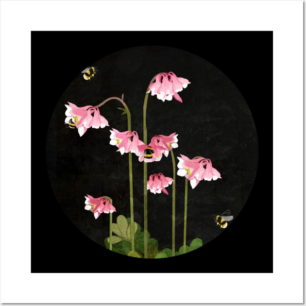 Pink Aquilegias Wall Art by KatherineBlowerDesigns